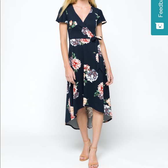 Irene Faux Wrap Brushed Knit Maxi Dress 